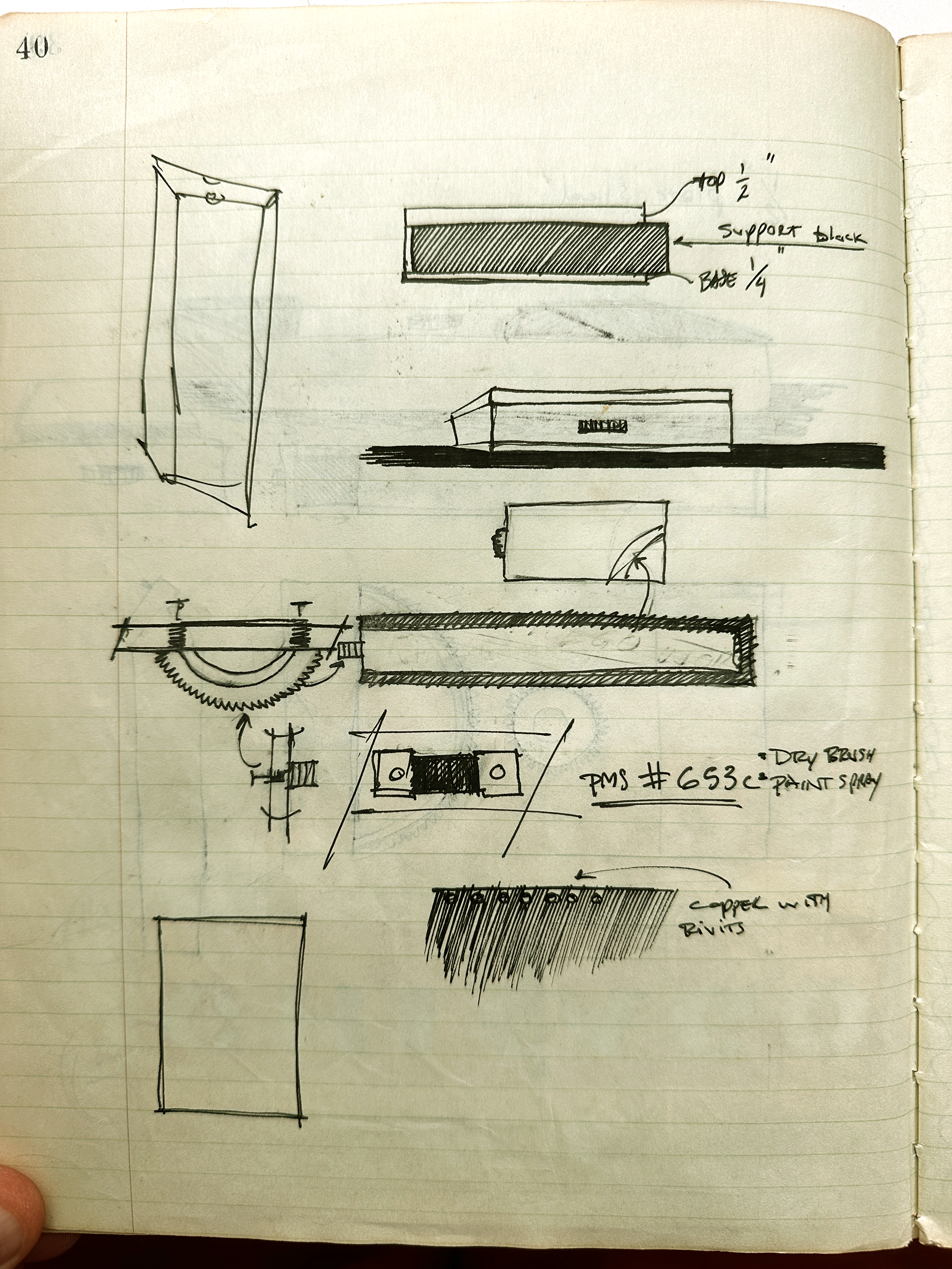 In my sketchbook working out the details